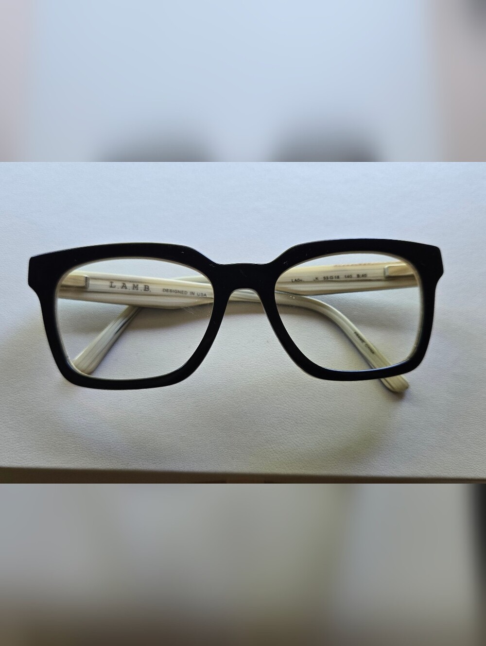 L.A.M.B. Cream & Gold Designer Eyeglass Temples